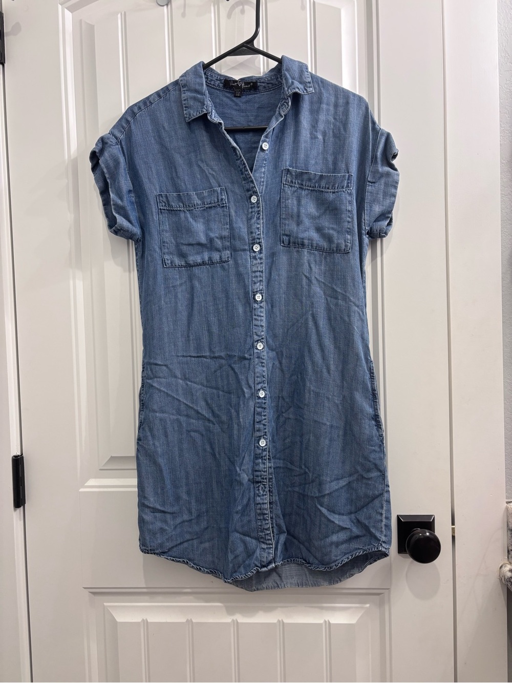 Light Blue Denim Shirt Dress - Casual Button-Front